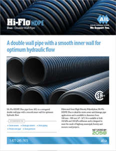 Hi-Flo HDPE Duo - Double Wall Pipe Product Sheet