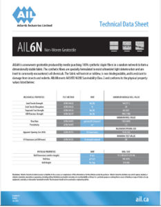 AIL6N Non-Woven Geotextile Technical Data Sheet