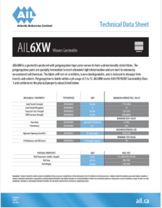 AIL6XW Woven Geotextile Technical Data Sheet
